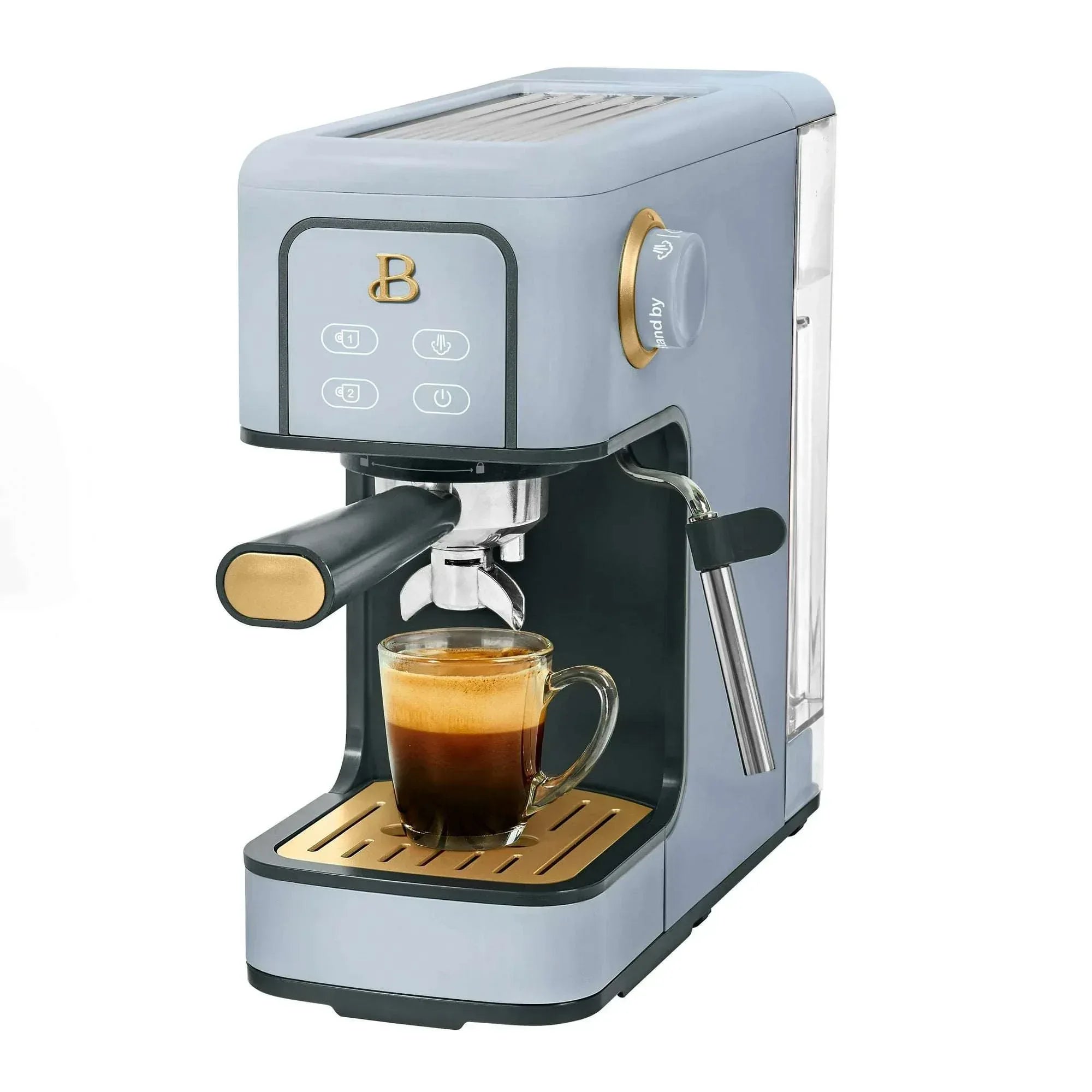 Beautiful Slim Espresso Machine with 20-Bar Pressure, White Icing by Drew Barrymore