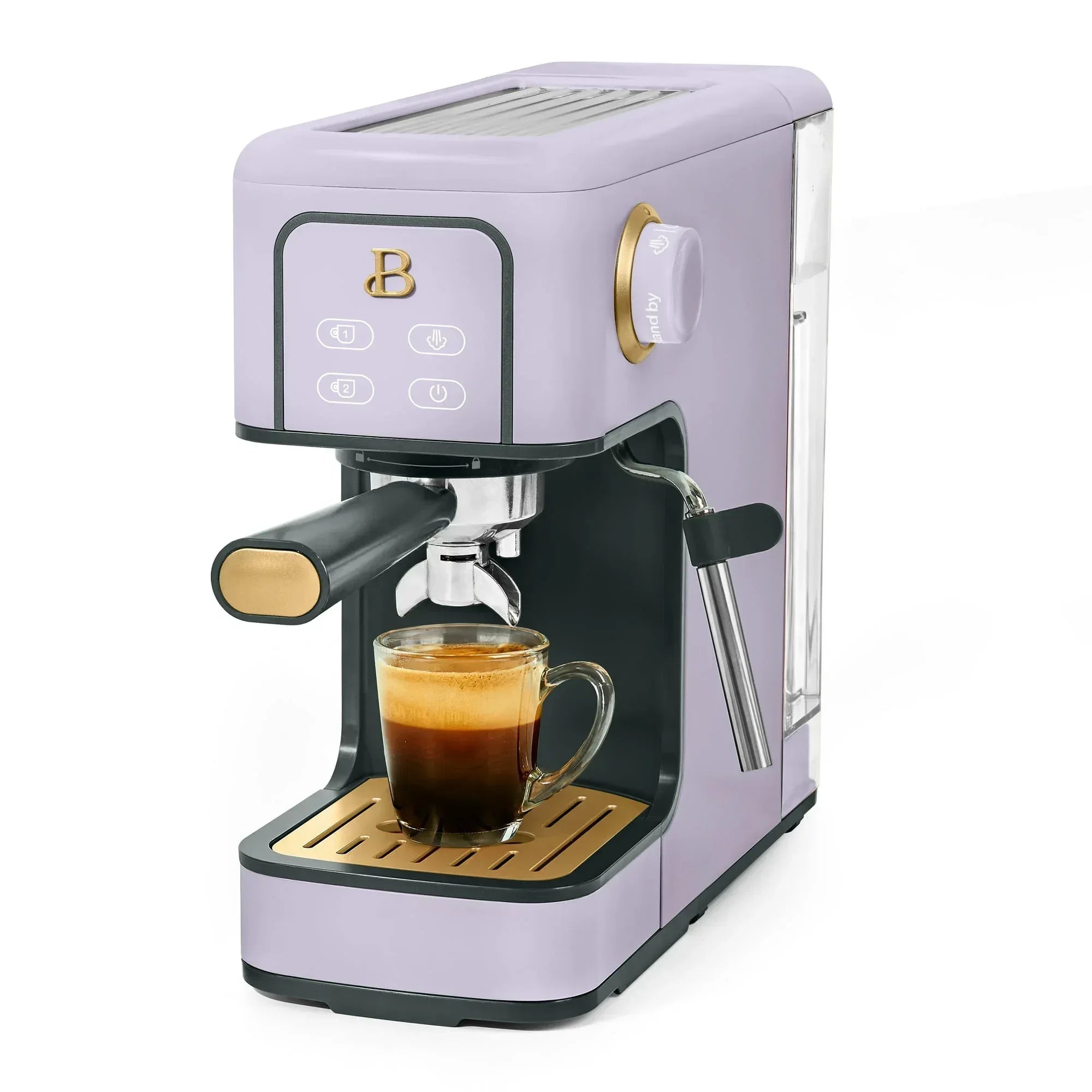 Beautiful Slim Espresso Machine with 20-Bar Pressure, White Icing by Drew Barrymore