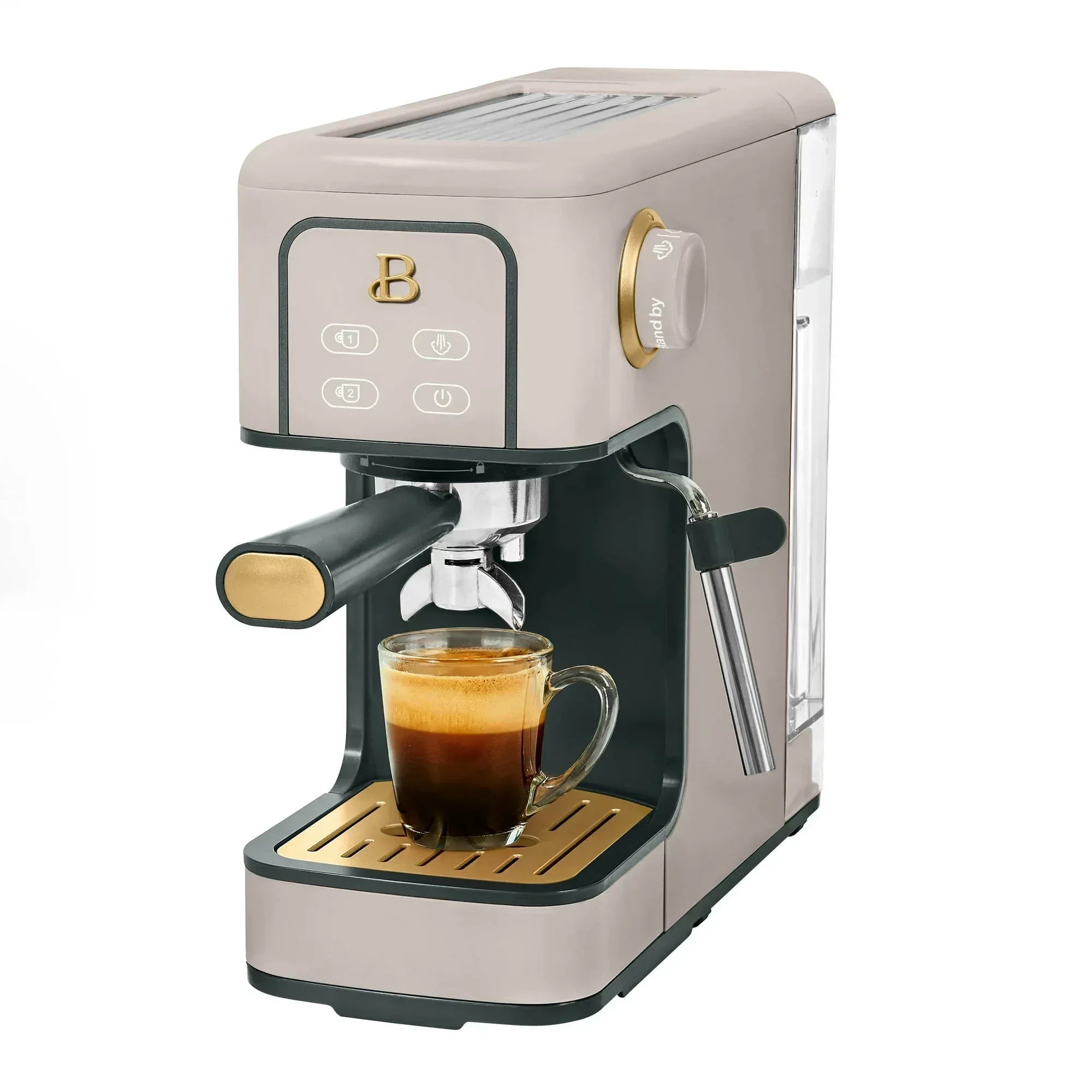 Beautiful Slim Espresso Machine with 20-Bar Pressure, White Icing by Drew Barrymore