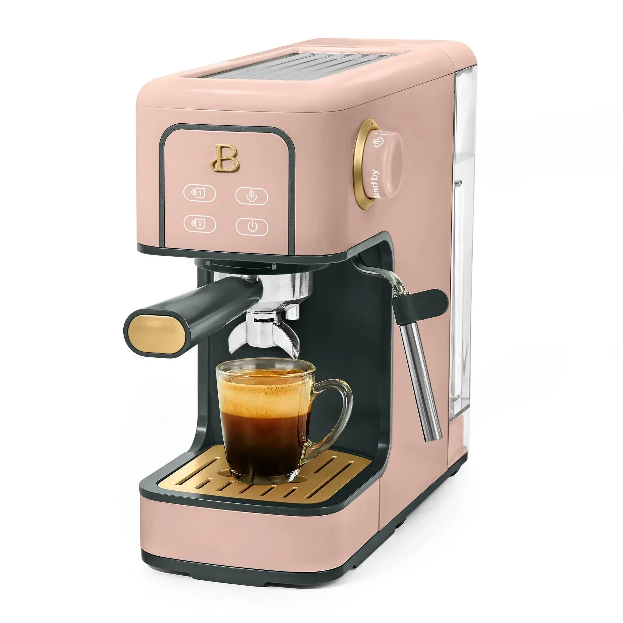 Beautiful Slim Espresso Machine with 20-Bar Pressure, White Icing by Drew Barrymore