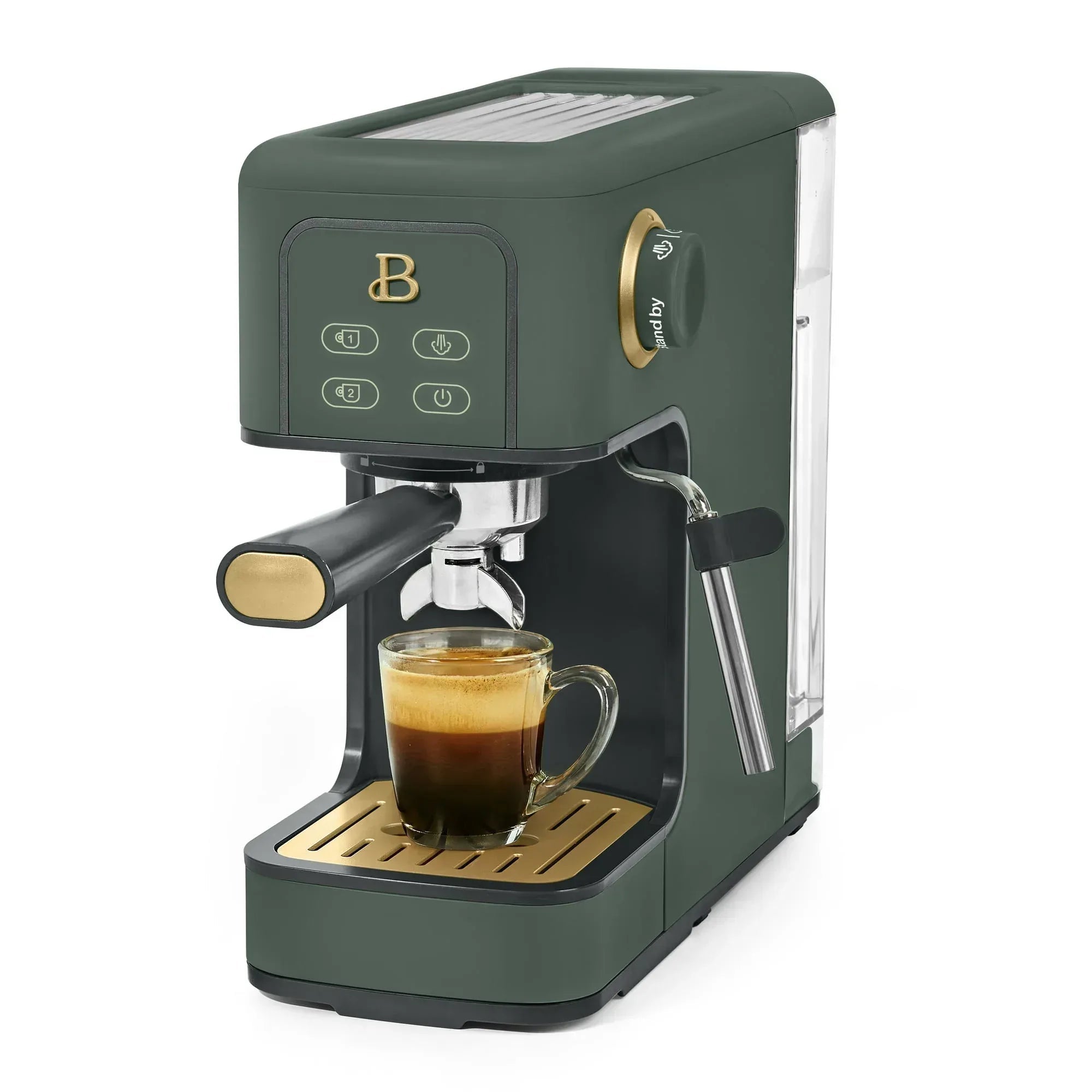 Beautiful Slim Espresso Machine with 20-Bar Pressure, White Icing by Drew Barrymore