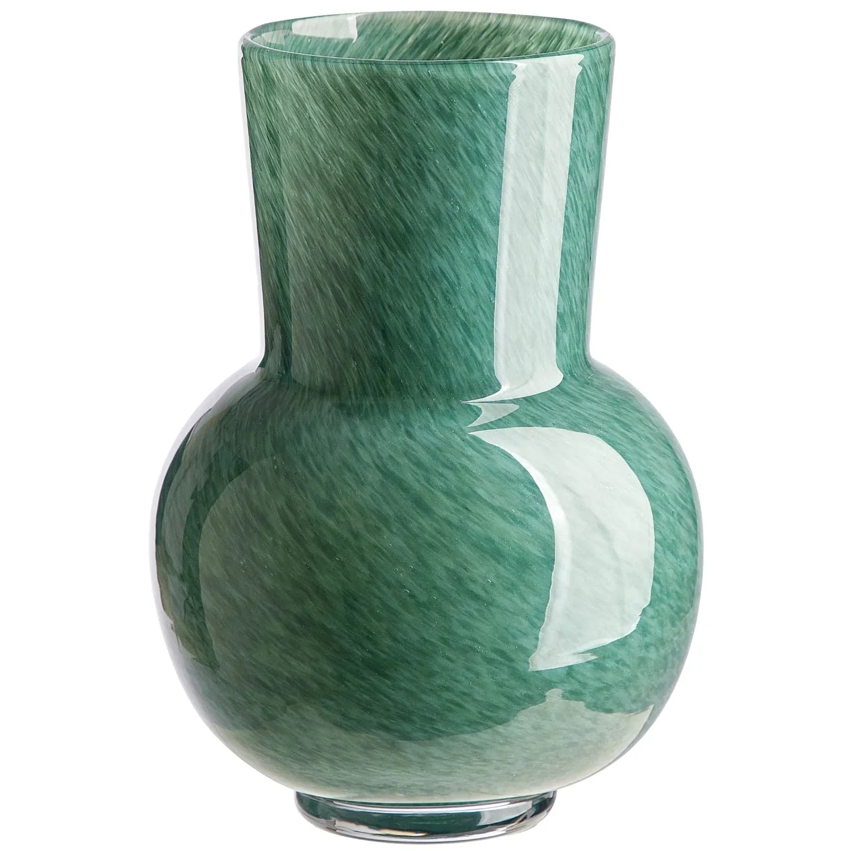 Beautiful Thyme Green Mottled Glass Vase by Drew Barrymore, 8.35" H - USA MEGA SHOP