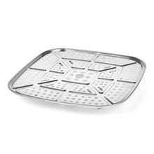 Perforated stainless steel steaming insert for a detachable electric skillet