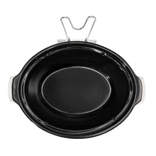 Black ceramic inner pot for programmable slow cooker with side handles