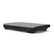 Low-profile XL electric griddle with a wide gray cooking surface and black base