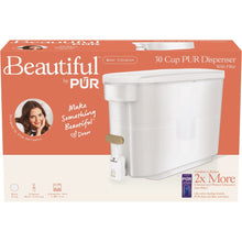 Beautiful by PUR 30-cup water filter dispenser shown on its retail box