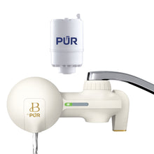 Beautiful by PUR white faucet filtration system with detached filter cartridge