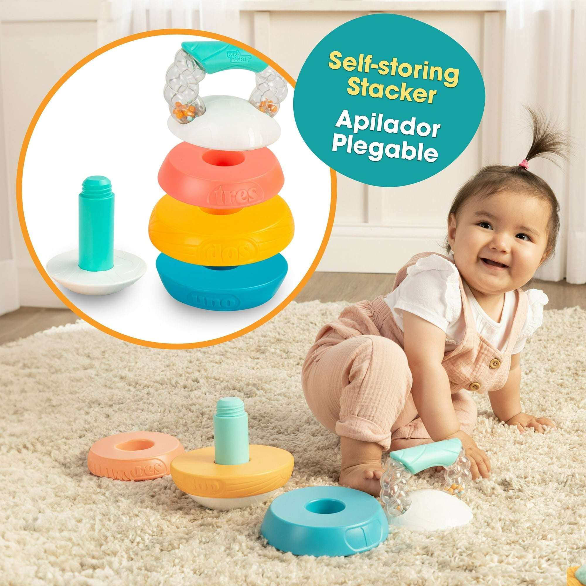 Bebe Fuerte Stack & Count Kettlebell™ Activity Toy – Baby Toy for 6 months+