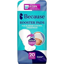 Incontinence booster pad pack, ultra long 16 in, 20-count white inserts for bladder control