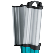 Deep hair waver rear view with two silver barrels and turquoise base