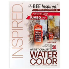Watercolor paper jumbo pad, 50 sheets, Aquabee, natural white