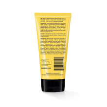 Bee Bald premium shaving cream tube back view with ingredient label, yellow/black