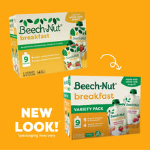 Beech-Nut breakfast variety pack with 9 yogurt pouches; packaging shown