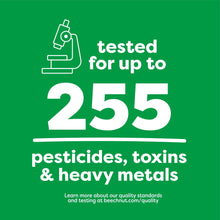 Beech-Nut breakfast pouch label: tested for up to 255 pesticides, toxins & heavy metals