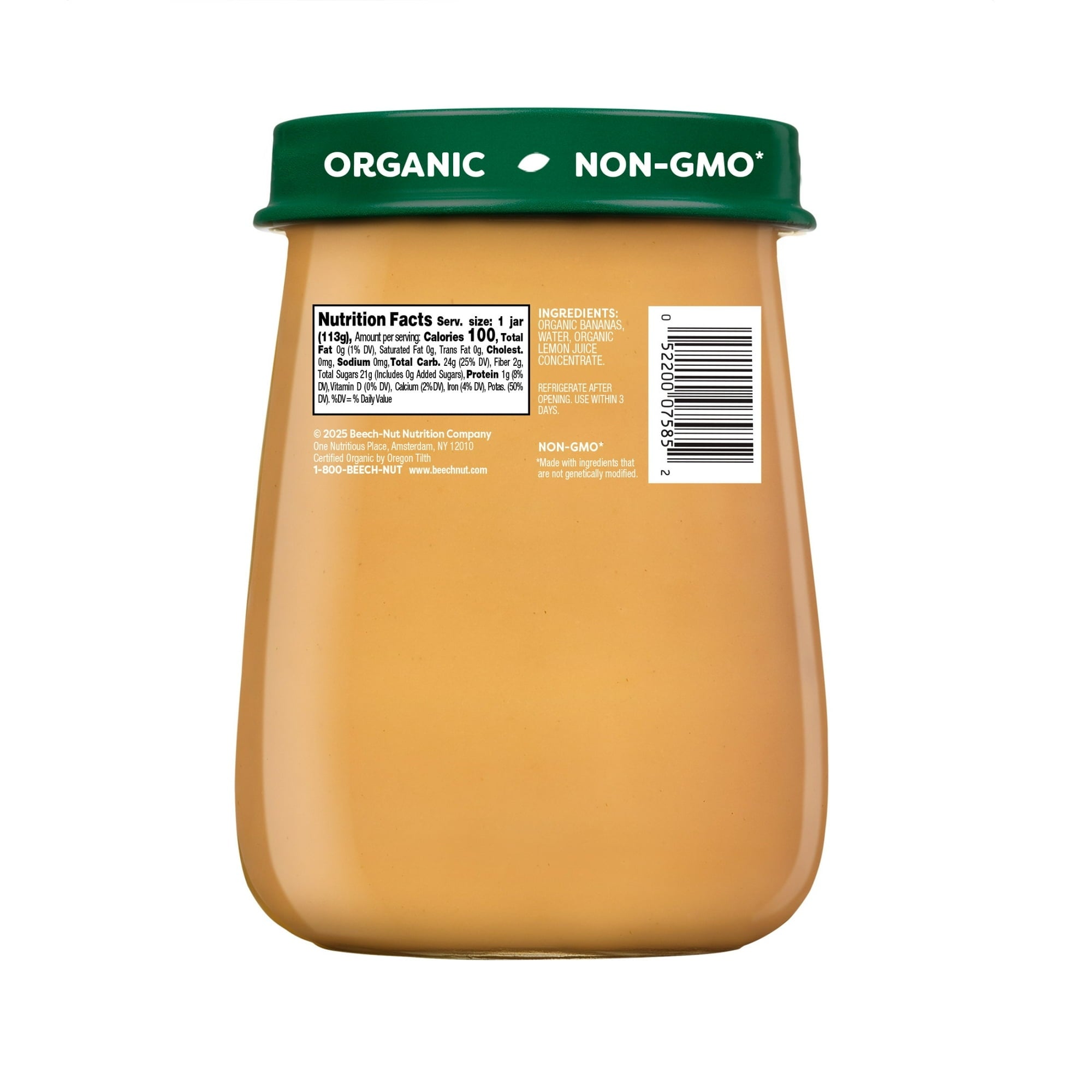 Beech-Nut Organics Stage 1 Organic Baby Food, Banana, 4 oz Jar