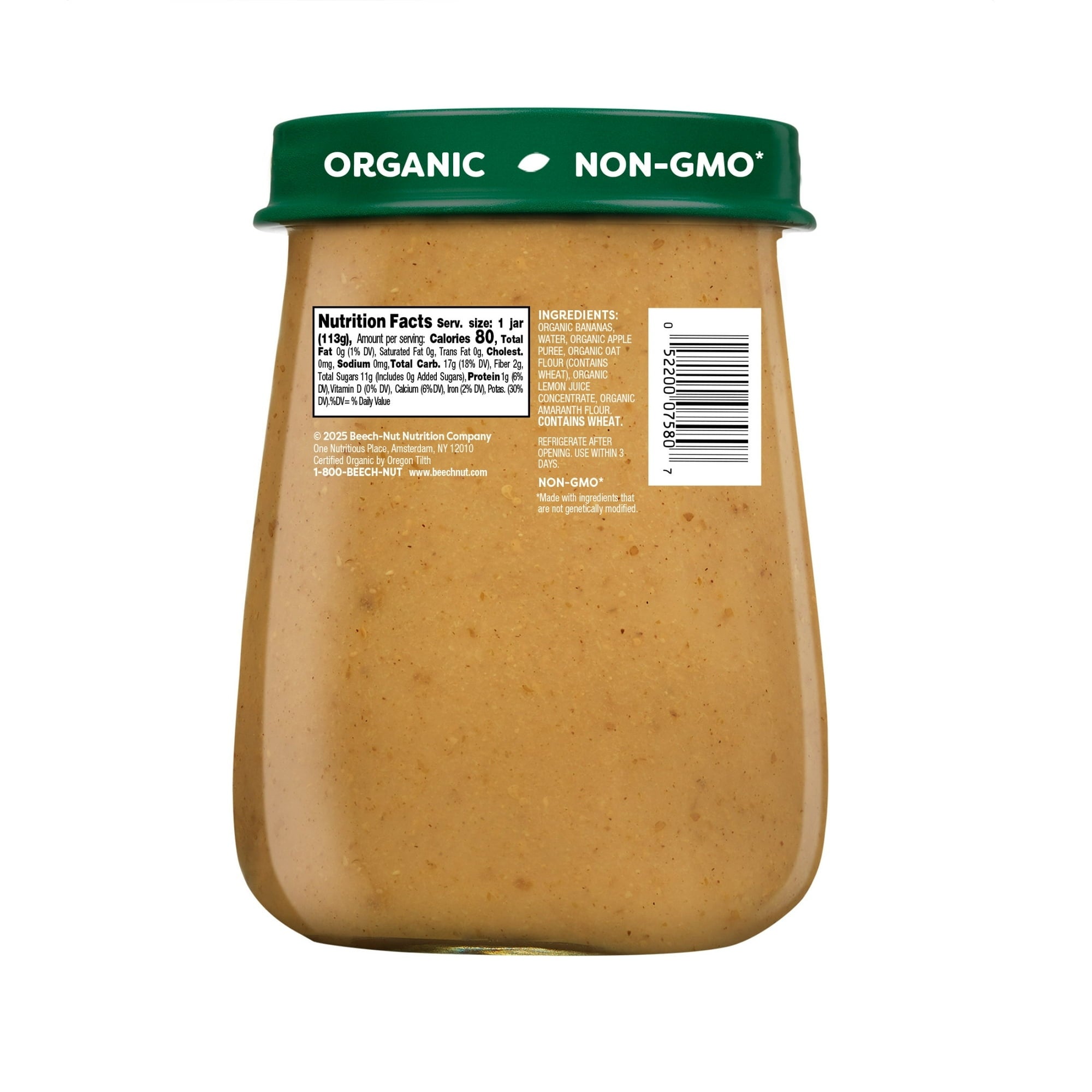 Beech-Nut Organics Stage 2 Organic Baby Food, Banana & Granola, 4 oz Jar
