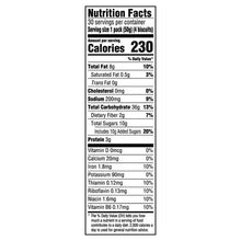 Nutrition facts panel on BelVita Crunchy cinnamon brown sugar biscuits box