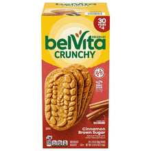 BelVita Breakfast Crunchy cinnamon brown sugar biscuit box, 30-count