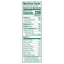 Nutrition Facts label: 230 calories per serving, blueberry biscuits