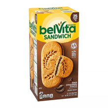 BelVita breakfast sandwich box side with dark chocolate creme biscuits