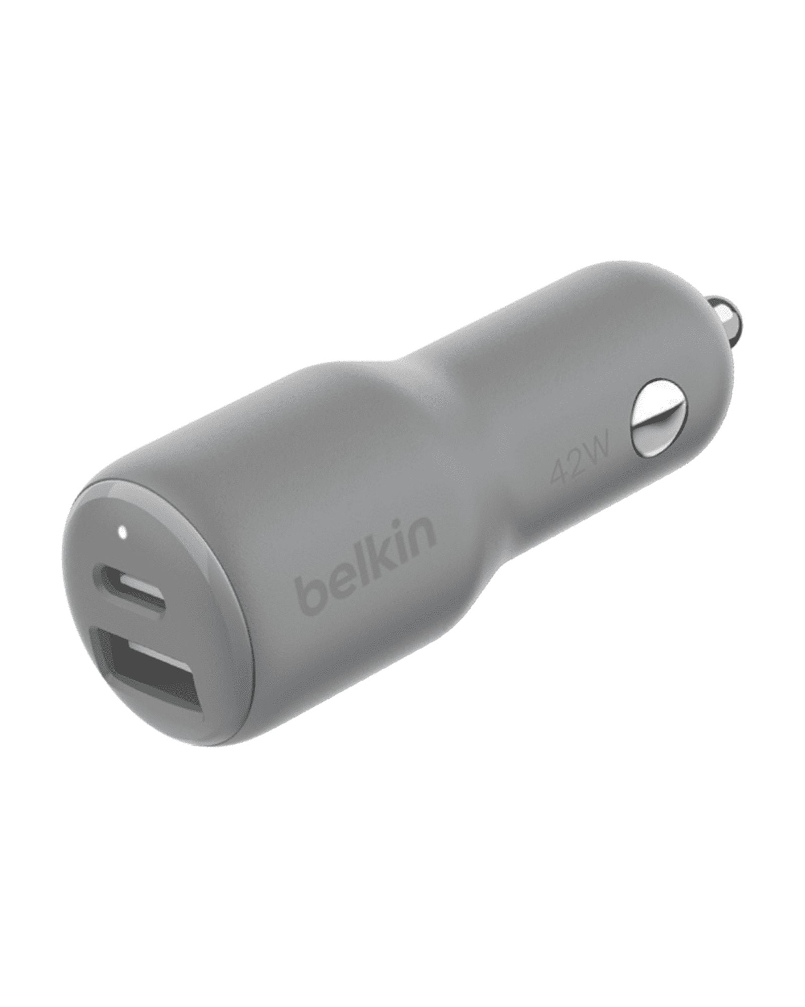 Belkin BoostCharge 42-Watt Dual Port Fast Car Charger w/30W USB-C & 12W USB-A Ports for iPhone 16, 16 Pro, Galaxy S25, S24, Pixel 9 & 8, Nintendo Switch 2 & More - Gray