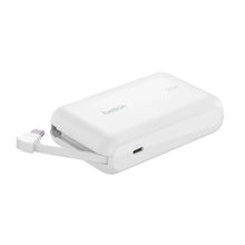 White Belkin power bank with integrated USB-C port