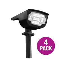 4-pack solar landscape LED spotlight with adjustable head and stake base