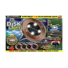 Solar disk lights set of 8, bronze outdoor stake lights with solar panel