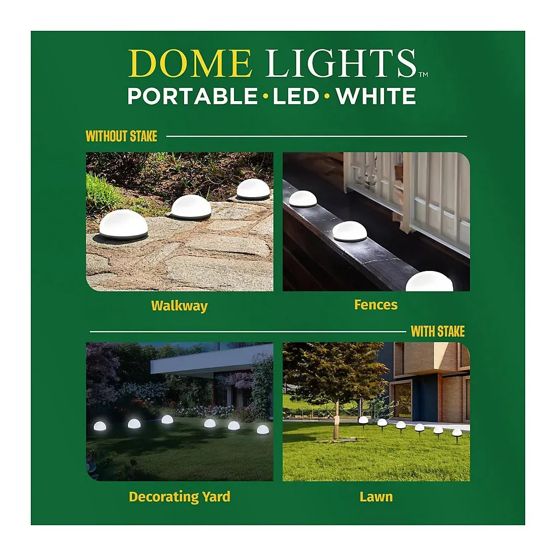 Bell + Howell Solar Dome Pathway Lights, 2x4 pk. (8 Total)