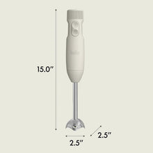 Immersion blender system size: 15.0 in tall, 2.5 in wide (approx.)