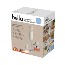 Immersion blender system retail box with whisk and blending cup accessories pictured