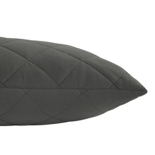 Quilted dark gray cooling body pillow close-up, diamond pattern