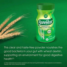 Benefiber prebiotic fiber supplement bottle with front label and wheat accents