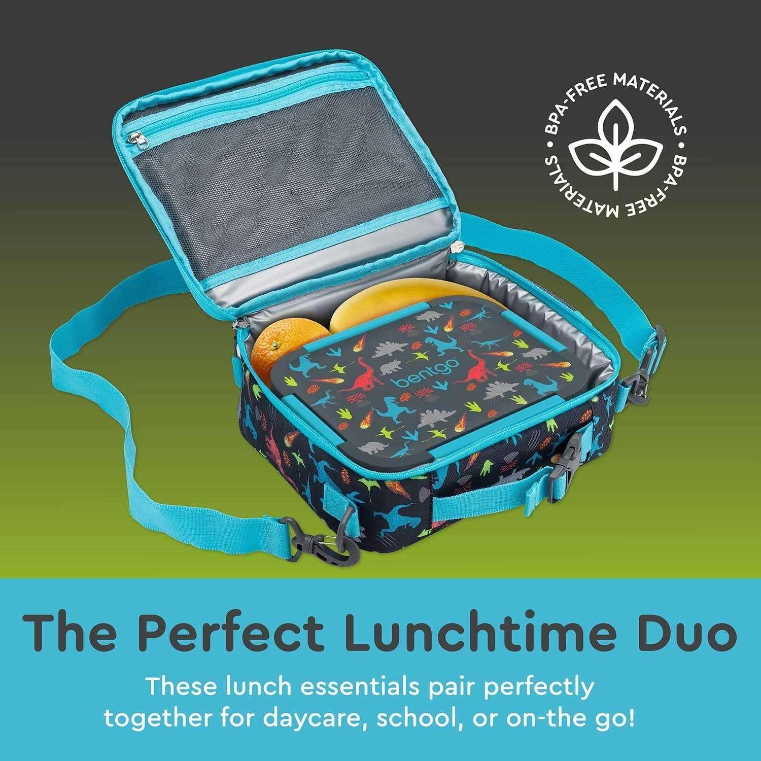 Bentgo 2-Piece Kids Snap & Go Lunch Set: Leak-Proof Lunch Box & Deluxe Insulated Lunch Bag