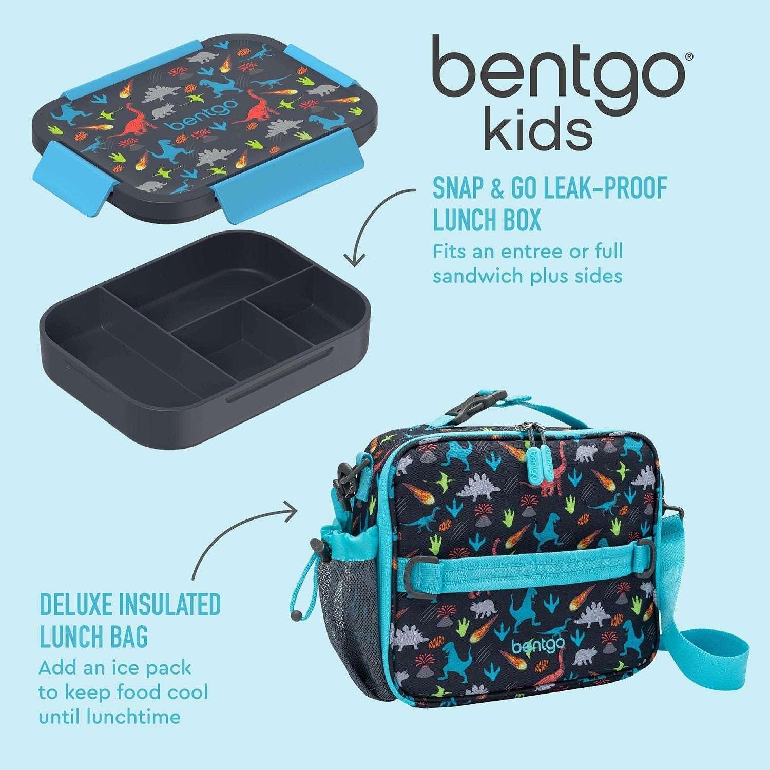 Bentgo 2-Piece Kids Snap & Go Lunch Set: Leak-Proof Lunch Box & Deluxe Insulated Lunch Bag - USA MEGA SHOP
