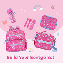 Kids lunch set with pink insulated lunch bag, matching snack container, and bottle