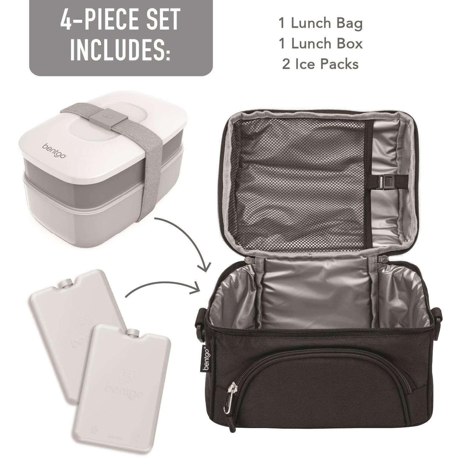 Bentgo 4-Piece Deluxe Set With Insulated Lunch Bag, Ice Packs & Bento Classic - USA MEGA SHOP