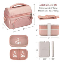 Bentgo pink deluxe lunch bag with adjustable strap and zippered front pocket