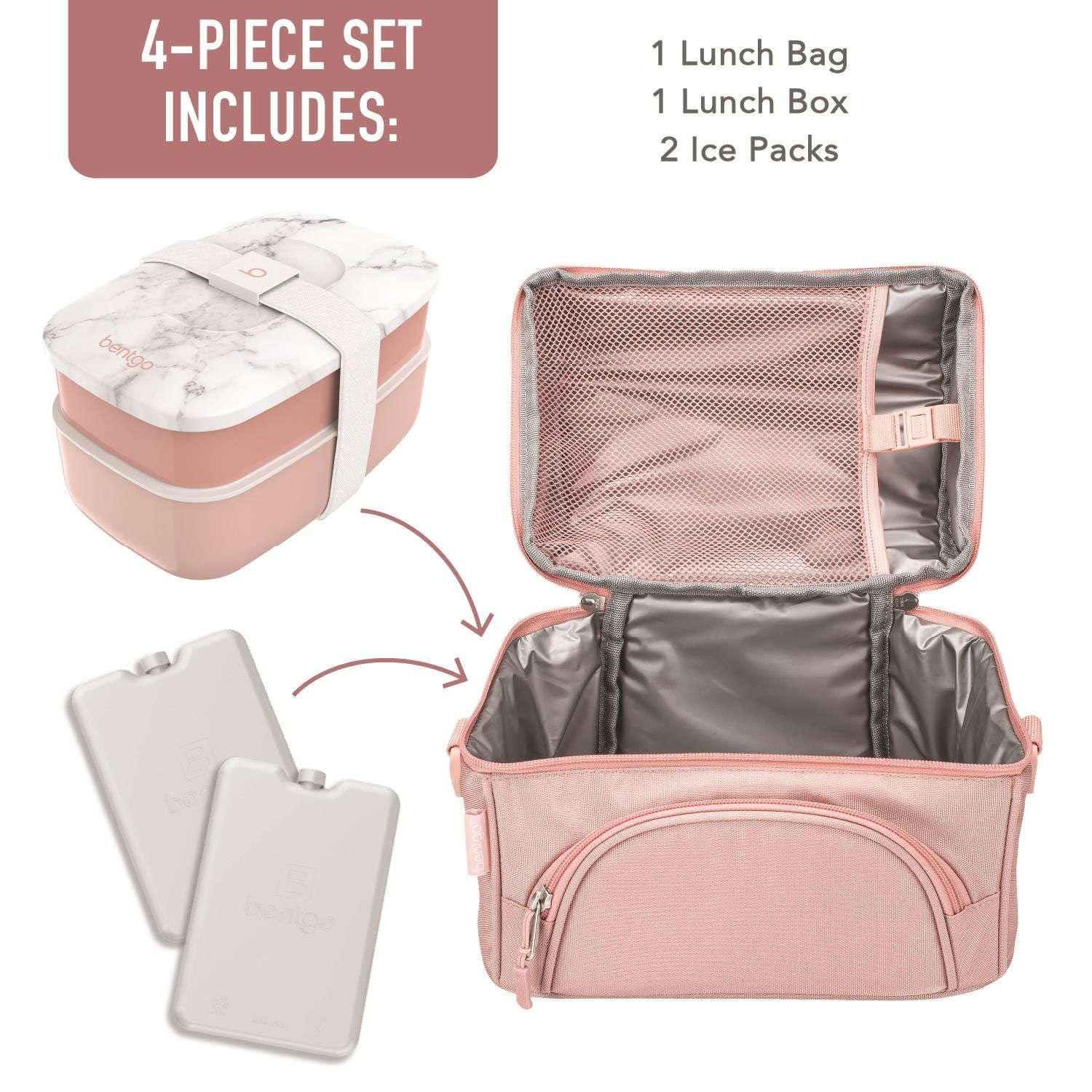Bentgo 4-Piece Deluxe Set With Insulated Lunch Bag, Ice Packs & Bento Classic - USA MEGA SHOP