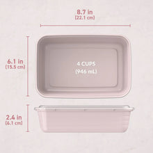 Pink 4-cup 1-compartment meal prep container with lid