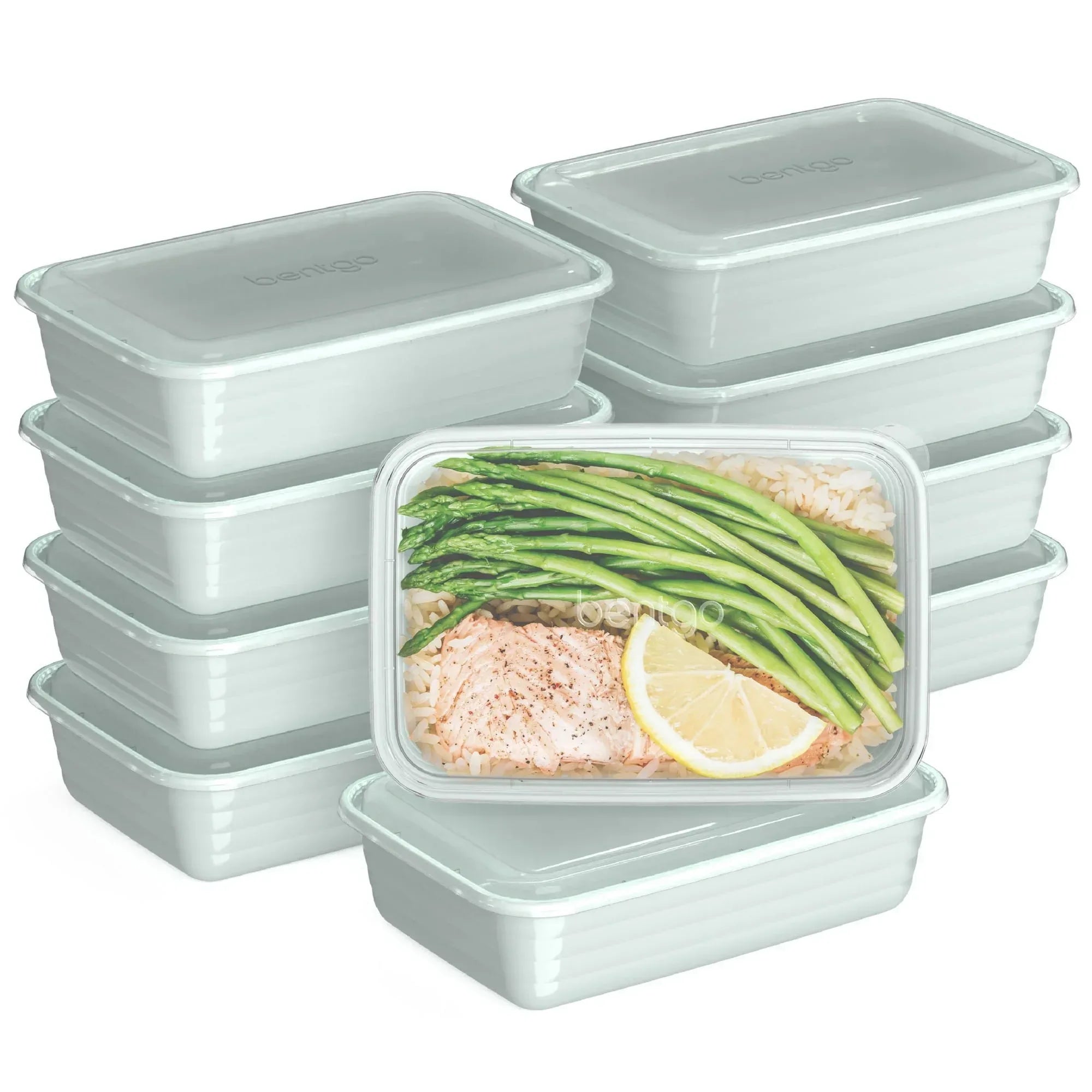 Bentgo Prep - 20-Piece 1-Compartment Reusable Meal Prep Containers with Lids, PFAS & BPA Free Materials, Durable, Microwave, Freezer, & Dishwasher Safe To Go Food Storage