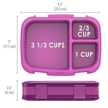 Bentgo Fresh lunch box size diagram, shows 3 1/3 cups and 1 cup sections