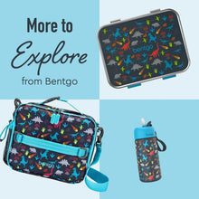 Bentgo Kids stainless food jar with dinosaur pattern and blue lid, product detail