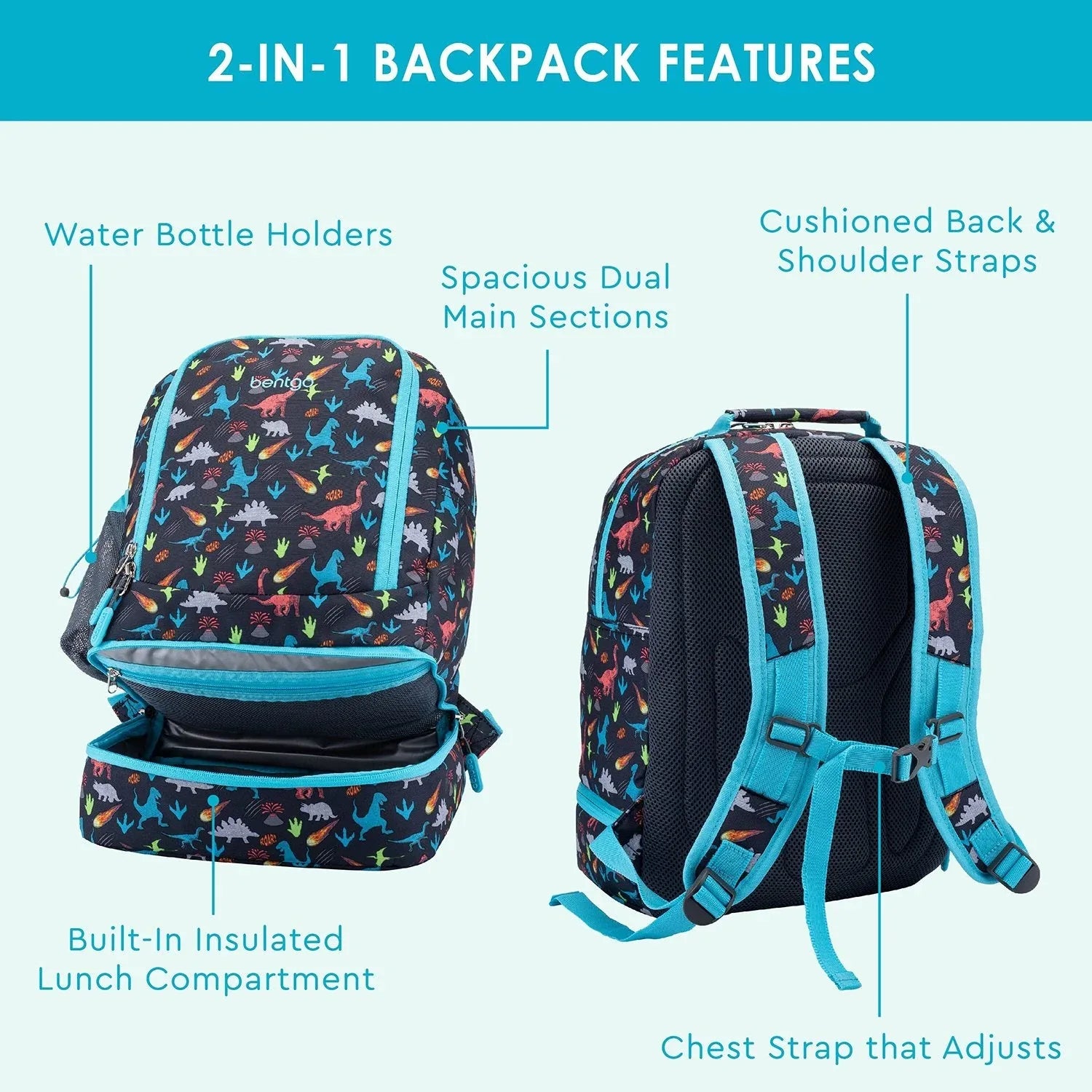 Bentgo Kids 2-in-1 Backpack & Insulated Lunch Bag & Box - USA MEGA SHOP