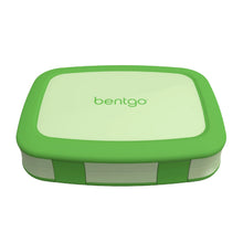 Bentgo Kids lunch box container, green with flip lid and Bentgo logo
