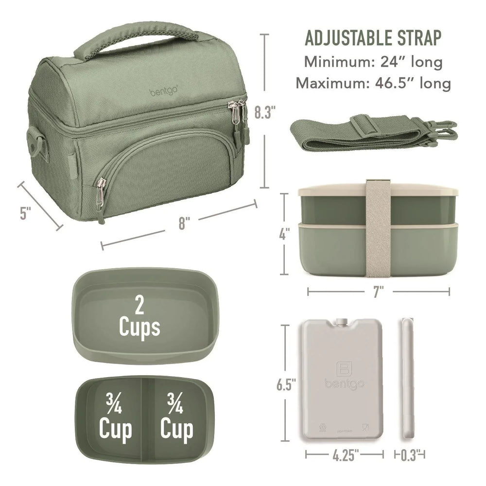 Bentgo 4-Piece Deluxe Set With Insulated Lunch Bag, Ice Packs & Bento Classic - USA MEGA SHOP
