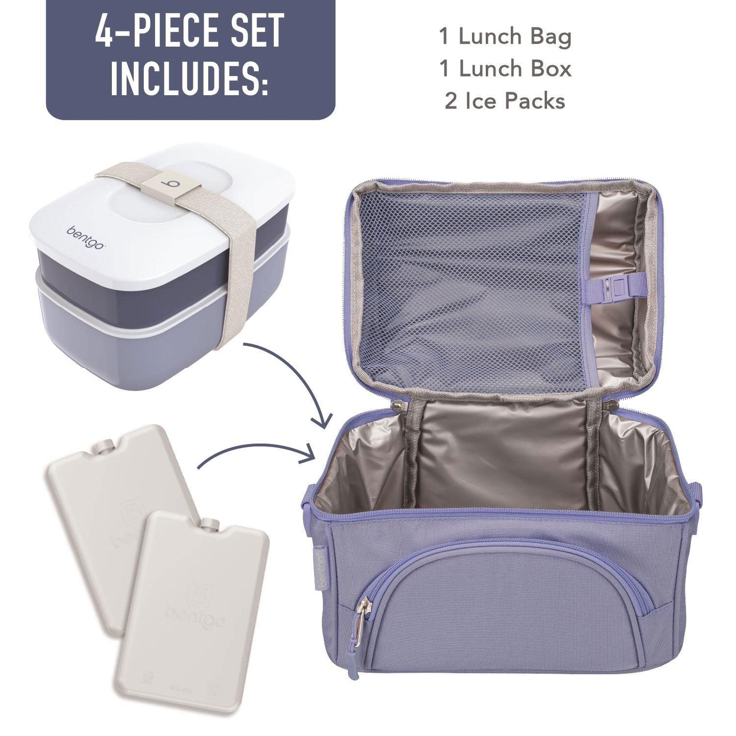 Bentgo 4-Piece Deluxe Set With Insulated Lunch Bag, Ice Packs & Bento Classic - USA MEGA SHOP