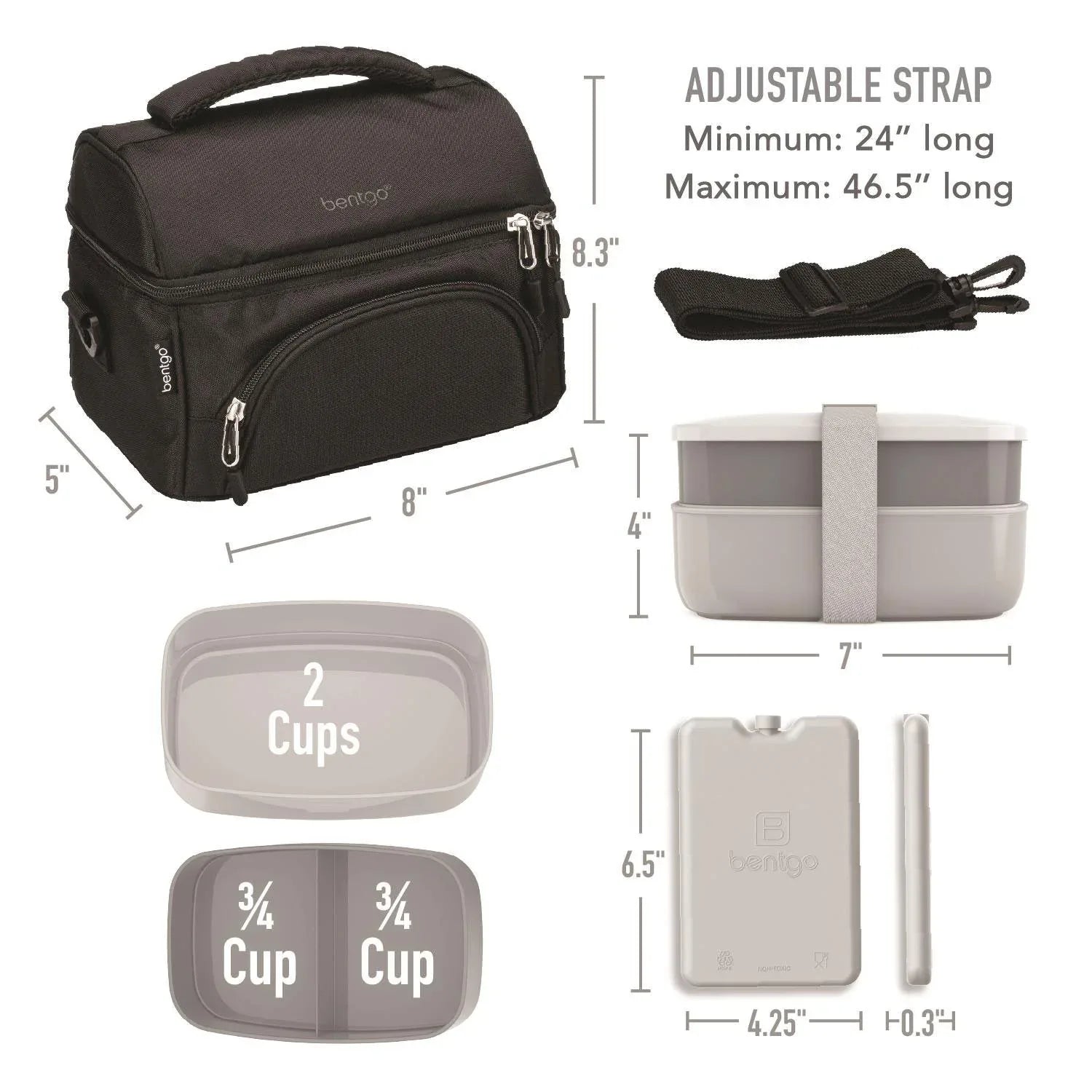 Bentgo 4-Piece Deluxe Set With Insulated Lunch Bag, Ice Packs & Bento Classic - USA MEGA SHOP
