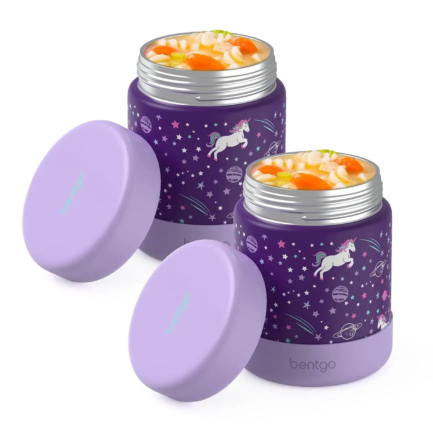 Bentgo Kids 2-Pack Stainless Steel Food Jar, Assorted Designs