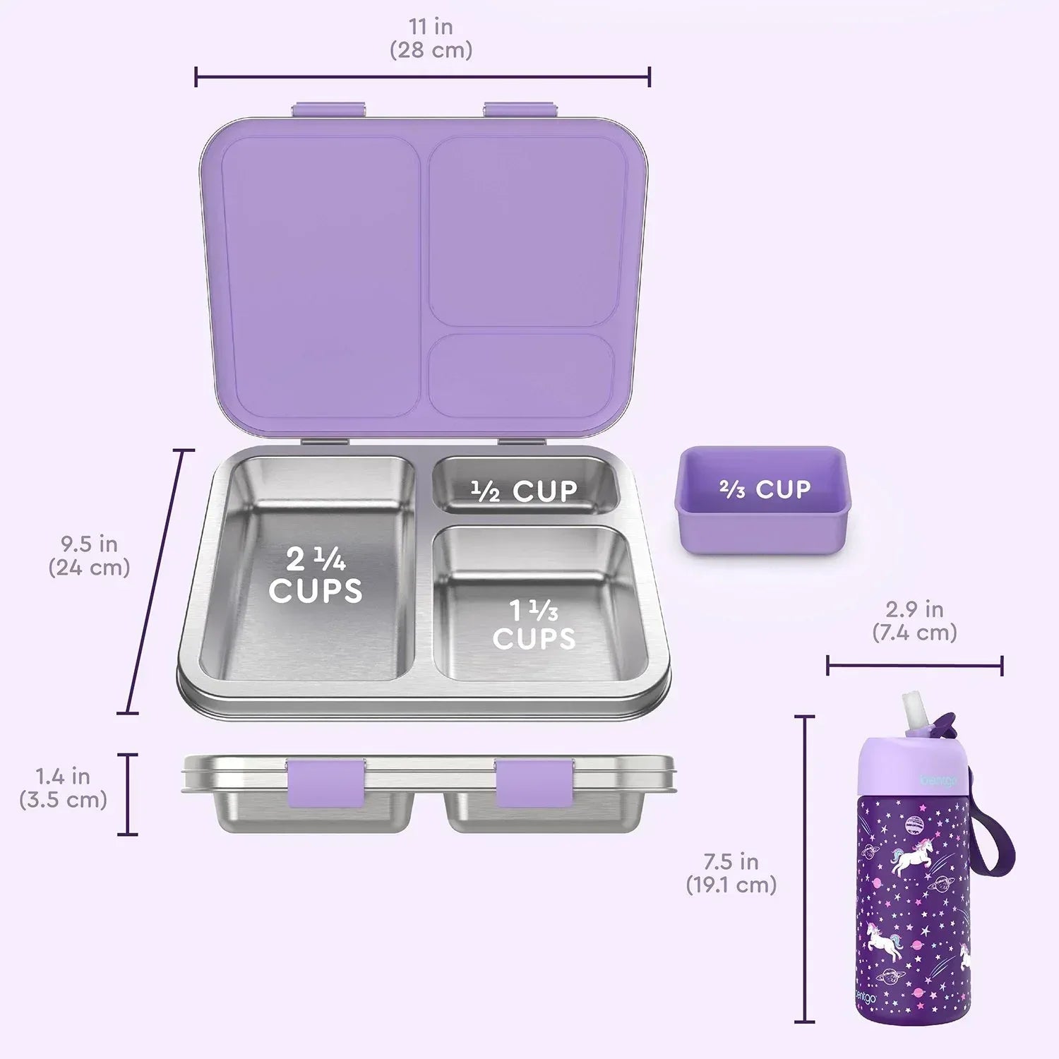 Bentgo Kids 2-Pack Stainless Steel Lunch Box & Water Bottle Set
